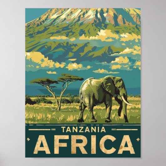 Tanzania Afrika  Beroemde Reisplaats Poster (Voorkant)