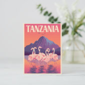 Tanzania Afrika Flamingo Mountain Travel Briefkaart (Staand voorkant)