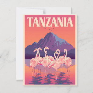  Tanzania Afrika Flamingo Mountain Travel Briefkaart