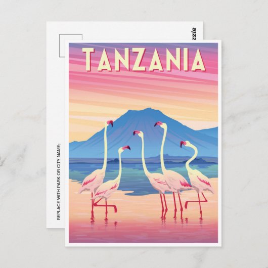 Tanzania Afrika-meer Briefkaart (Voorkant / Achterkant)
