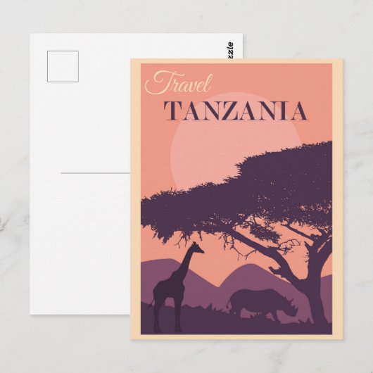  Tanzania Afrikaanse reis Briefkaart (Voorkant / Achterkant)