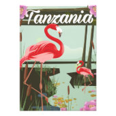 Tanzania - Bod Natron - reisposter Flamingo Foto Afdruk (Voorkant)
