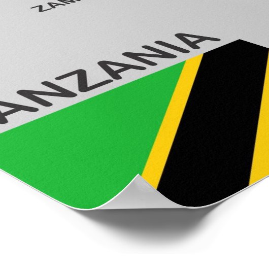 Tanzania country political map flag poster (Hoek)
