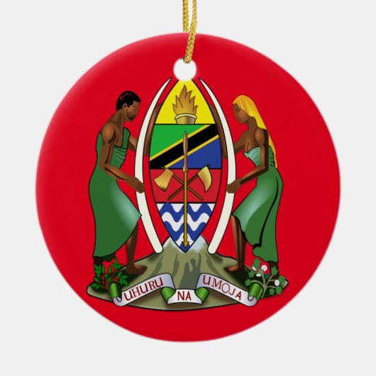 Tanzania Crest kerstversiering Keramisch Ornament (Voorkant)