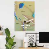 Tanzania door de lucht poster (Thuiskantoor)
