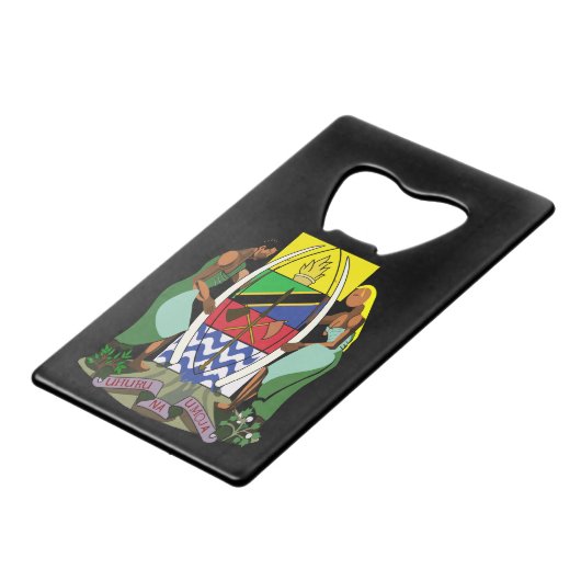 tanzania embleem creditkaart flessenopener (Voorkant Gekanteld)
