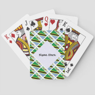 Tanzania en Tanzaniaanse Vlag Getegeld Gepersonali Pokerkaarten
