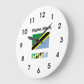 Tanzania en Tanzaniaanse vlag met grote Jouw naam  Grote Klok (Hoek)