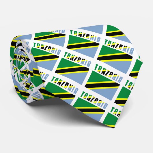 Tanzania en Tanzaniaanse vlag verbonden met Jouw n Stropdas (Opgerold)