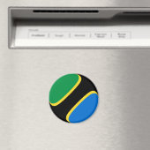 Tanzania Fisheye Flag Magnet (Insitu (Vaatwasser))