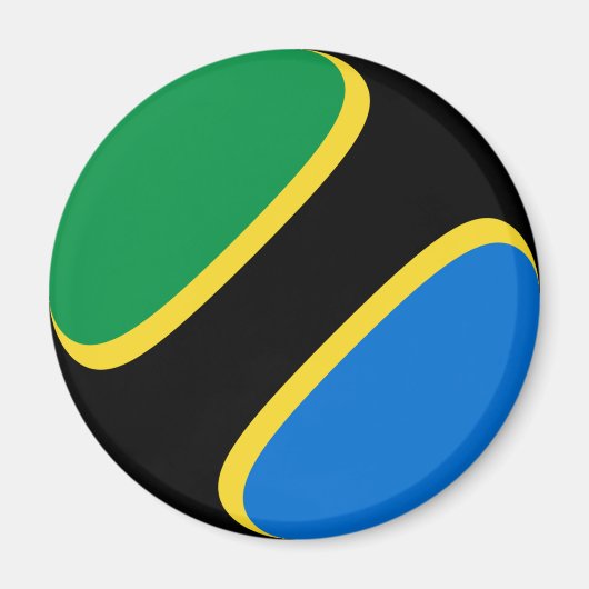 Tanzania Fisheye Flag Magnet (Voorkant)