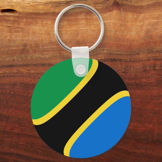 Tanzania Fisheye Flag Sleutelhanger (Voorkant)
