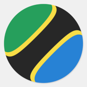Tanzania Fisheye Vlag Sticker