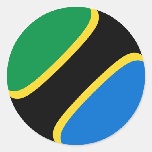 Tanzania Fisheye Vlag Sticker (Voorkant)