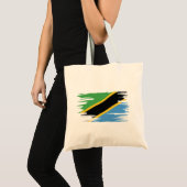 Tanzania Flag Brush Art Tote Bag (Voorkant (product))
