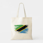 Tanzania Flag Brush Art Tote Bag (Achterkant)