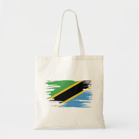 Tanzania Flag Brush Art Tote Bag (Voorkant)