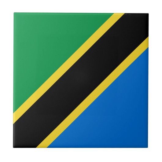 Tanzania Flag Ceramic Tile Tegeltje (Voorkant)