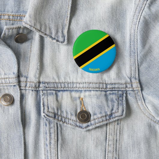 Tanzania Flag Charming Patriotic Ronde Button 5,7 Cm (In situ)