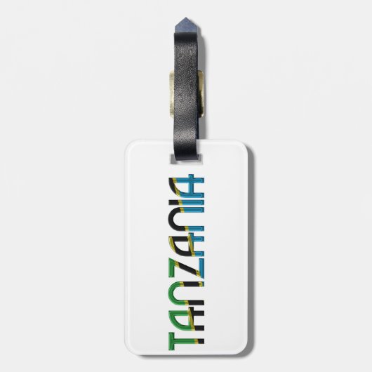 Tanzania Flag Colors Typografie Bagagelabel (Achterkant verticaal)
