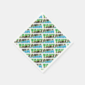 Tanzania Flag Colors Typografie Pattern Hearts Servet (Hoek)