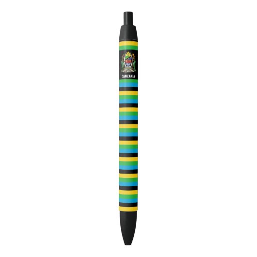 Tanzania Flag Cute Patriotic Zwarte Inkt Pen (Voorkant Verticaal)