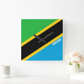 Tanzania Flag Dazzling Patriotic Vierkante Klok (Huis)