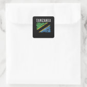 Tanzania Flag Distressed Tanzania Flag Vierkante Sticker (Tas)