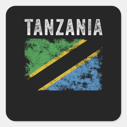 Tanzania Flag Distressed Tanzania Flag Vierkante Sticker (Voorkant)