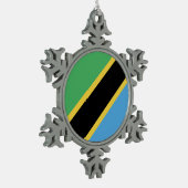 Tanzania Flag Emblem Tin Sneeuwvlok Ornament (Links)