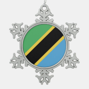 Tanzania Flag Emblem Tin Sneeuwvlok Ornament