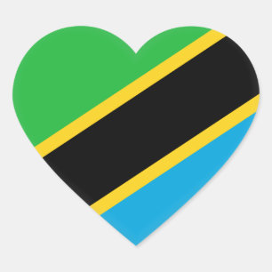 Tanzania Flag Hart Sticker
