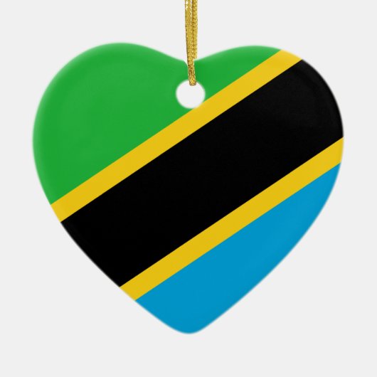 Tanzania Flag Heart Keramisch Ornament (Voorkant)
