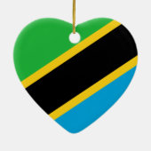 Tanzania Flag Heart Keramisch Ornament (Achterkant)