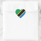 Tanzania Flag Heart Sticker (Tas)