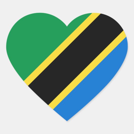 Tanzania Flag Heart Sticker (Voorkant)