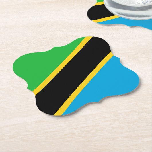 Tanzania Flag Kartonnen Onderzetters (Gekanteld)