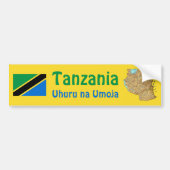 Tanzania Flag + Map Bumpersticker (Voorkant)