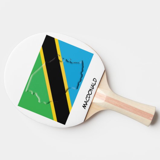 TANZANIA FLAG & MAP Persoonlijk Tafeltennisbatje (Zijkant)
