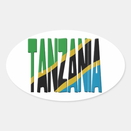 Tanzania flag ovale sticker (Voorkant)