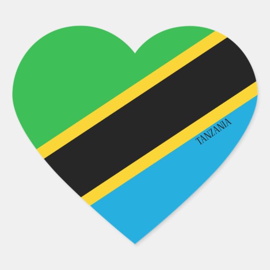 Tanzania Flag Patriotic Hart Sticker (Voorkant)