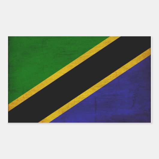 Tanzania Flag Rechthoekige Sticker (Voorkant)