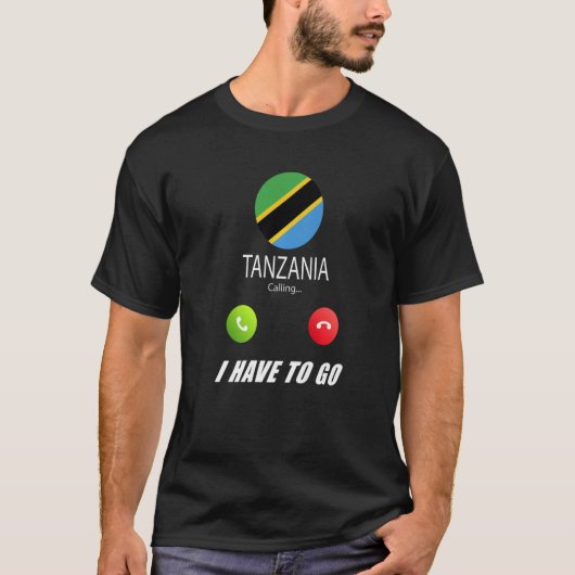 Tanzania Flag Souvenir Tanzania roept de roep op T-shirt (Voorkant)