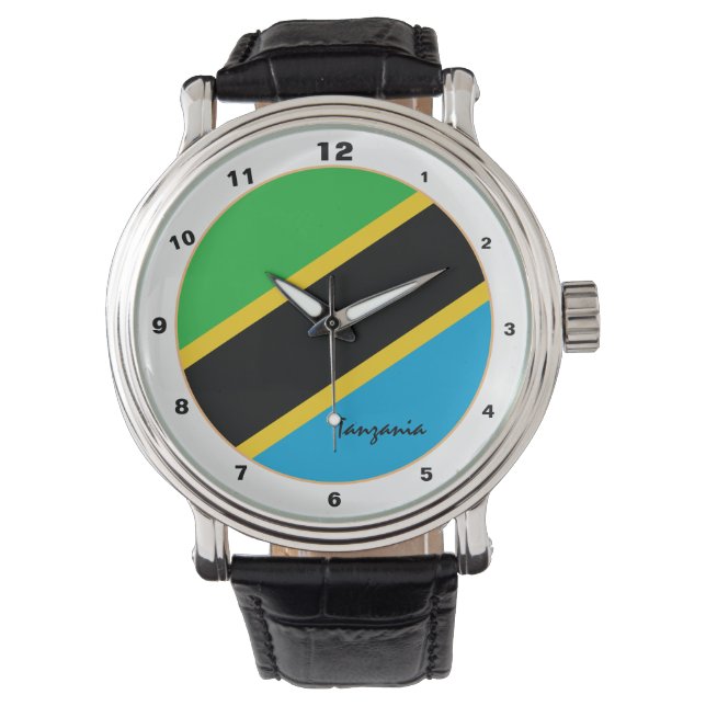 Tanzania Flag & Tanzania trendy mode/design Horloge (Voorkant)