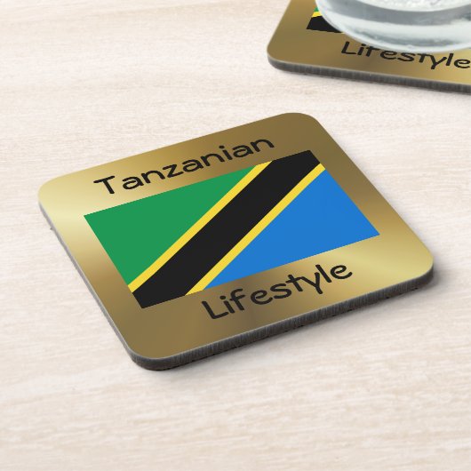 Tanzania Flag+Text Onderzetter (Linkerzijde)