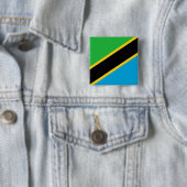 Tanzania Flag Vierkante Button 5,1 Cm (In situ)