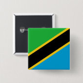 Tanzania Flag Vierkante Button 5,1 Cm (Voorkant /achterkant)