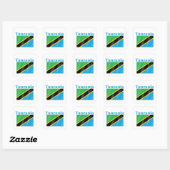 Tanzania Flag Vierkante Sticker (Vel)