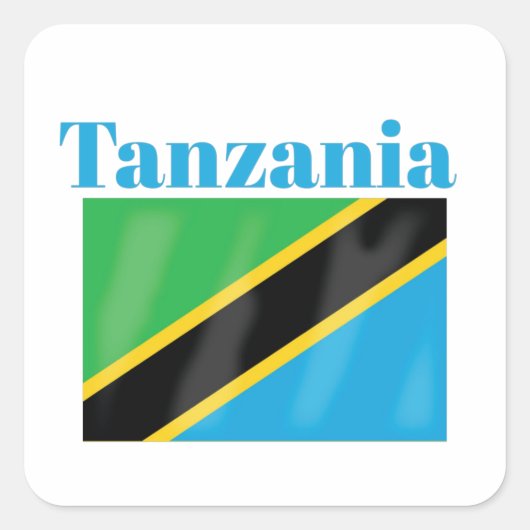 Tanzania Flag Vierkante Sticker (Voorkant)