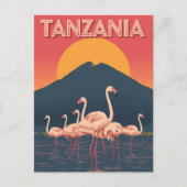 Tanzania Flamingo Sunset Briefkaart (Voorkant)